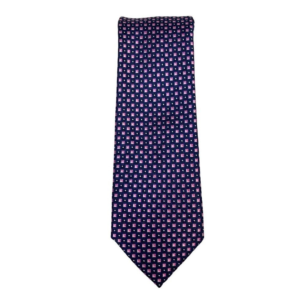 Ted Baker Pink Geometric‎ Square Print Jacquard Silk Tie